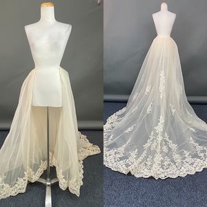 Champagne Lace Wedding Cathedral Train